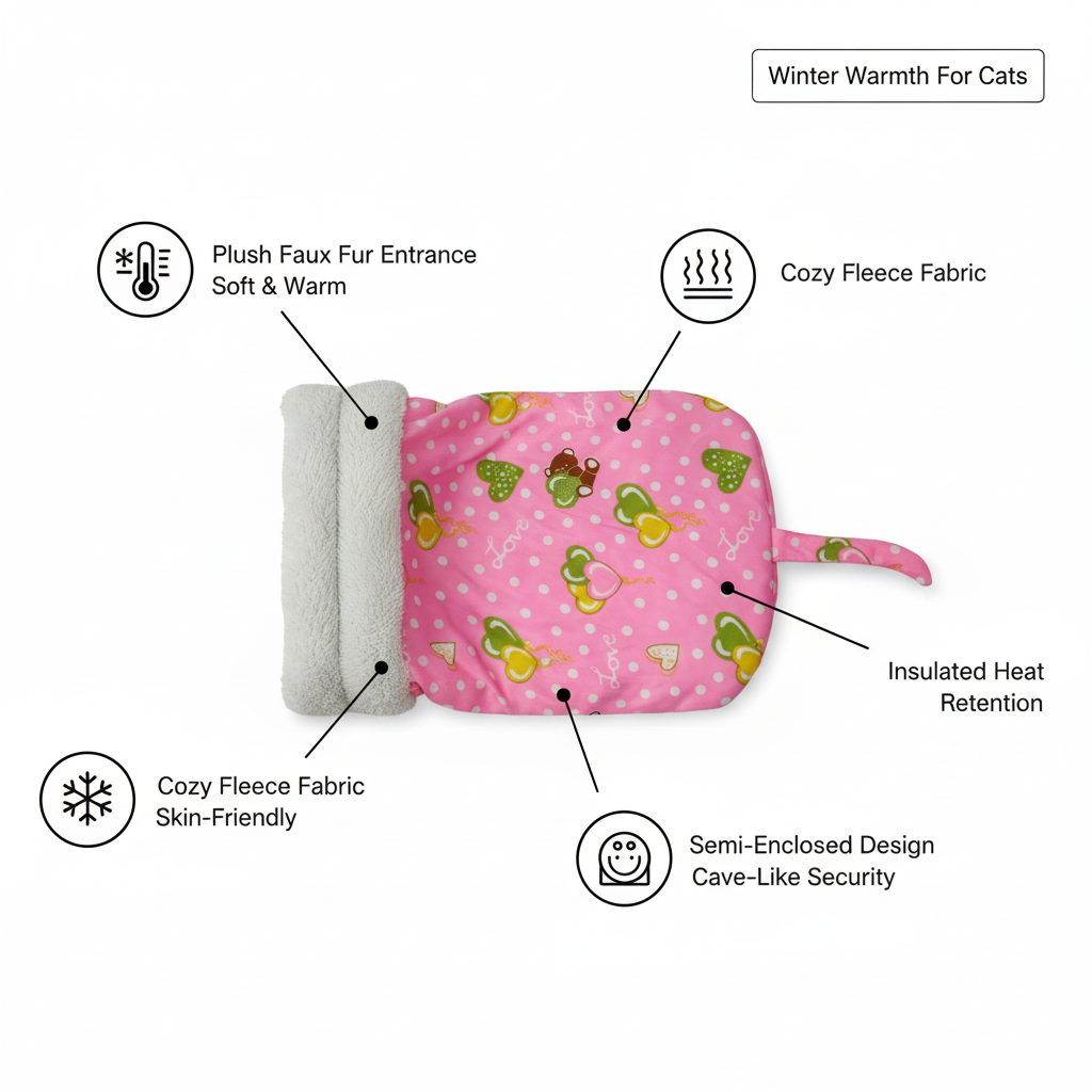 Premium Warm Cat Sleeping Bag -[Pink]