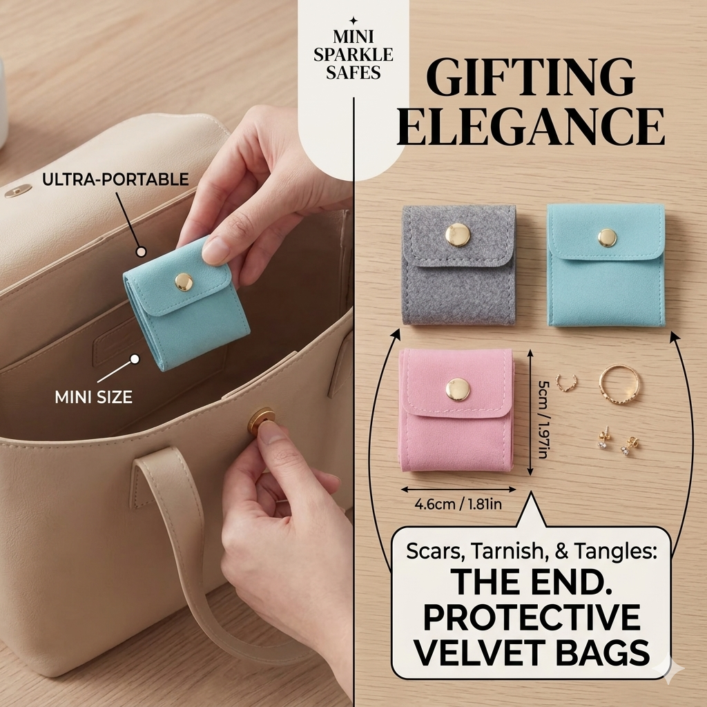 3 Set - Luxury Mini Jewelry Organizer Bag