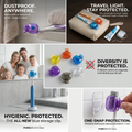 6 Pcs (1 Set) Vibrant Toothbrush Head Covers – A Mix of 6 Unique Shades