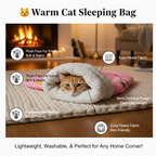 Premium Warm Cat Sleeping Bag -[Pink]