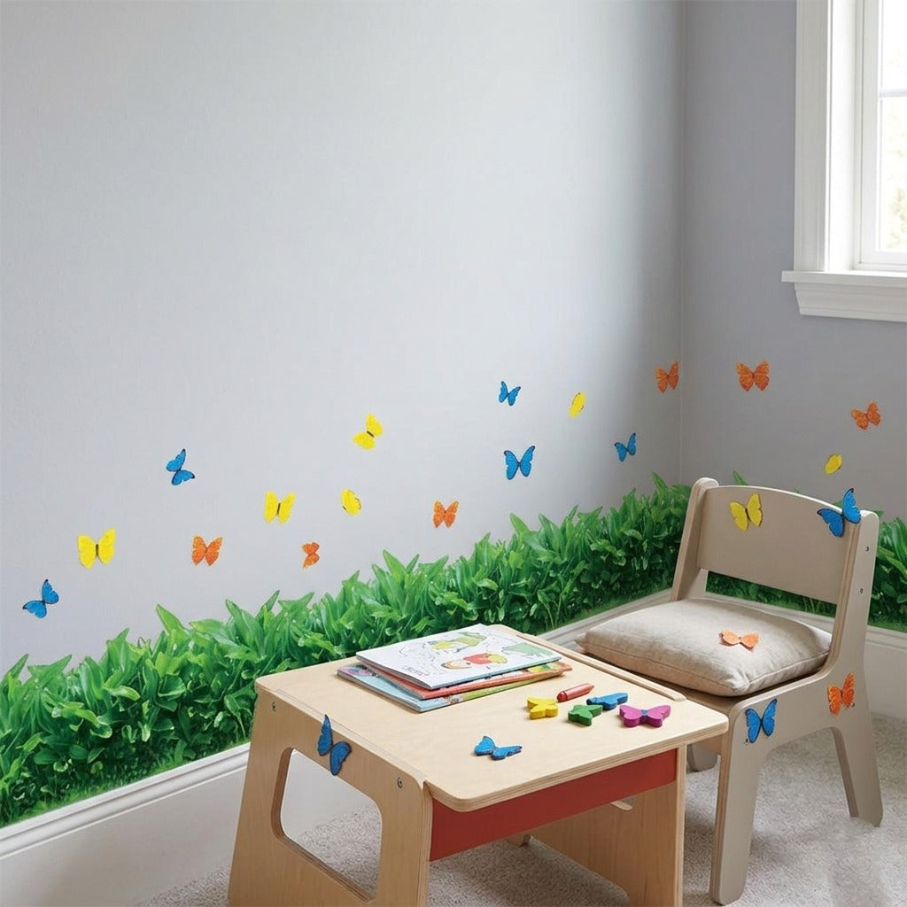 High-Quality Grass Butterfly Wall Sticker