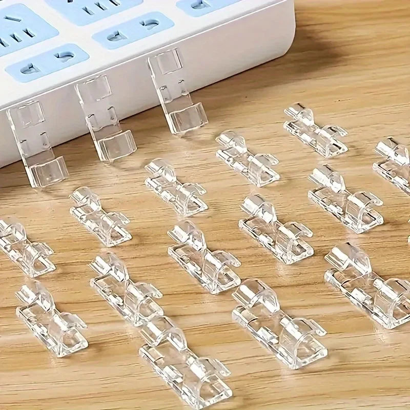 32Psc Self-Adhesive Transparent Cable Clip