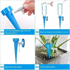 6 Pcs- Automatic Plant Self-Watering Spikes – Adjustable Drip Irrigation System 🌱