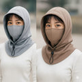 [2 Pcs] -Winter Face Mask & Neck Warmer- [Ash - Brown]