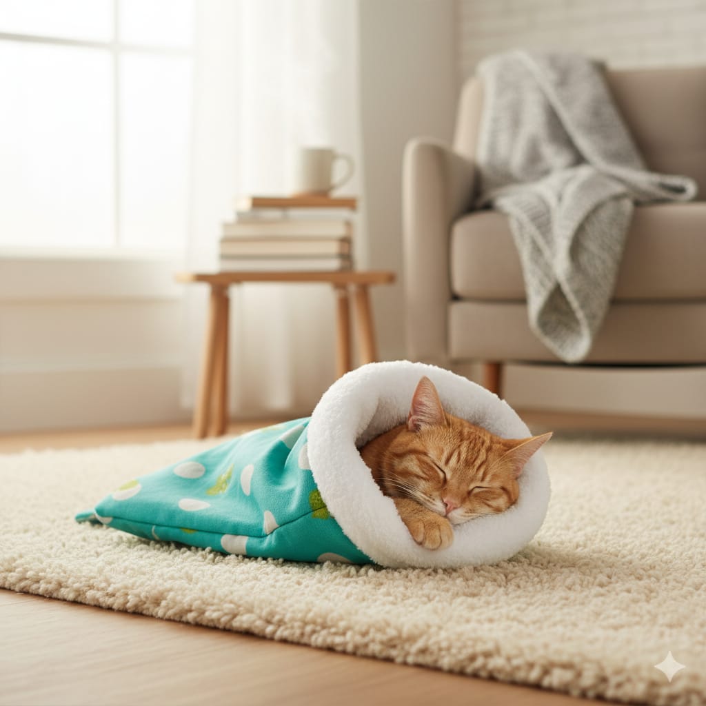 Premium Warm Cat Sleeping Bag -[Sea Green]