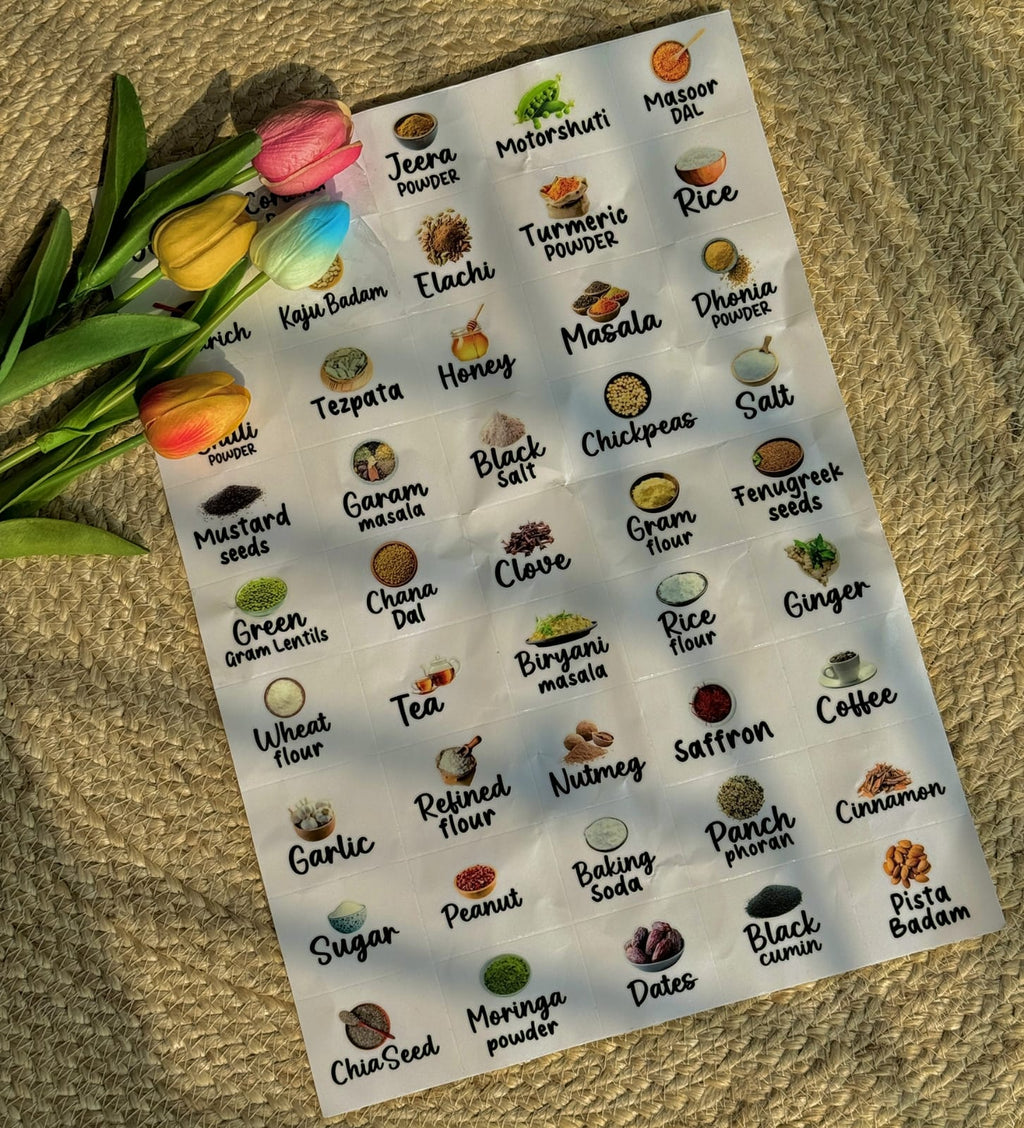 (Combo Bangla+English)- Premium Permanent Kitchen Label Sticker