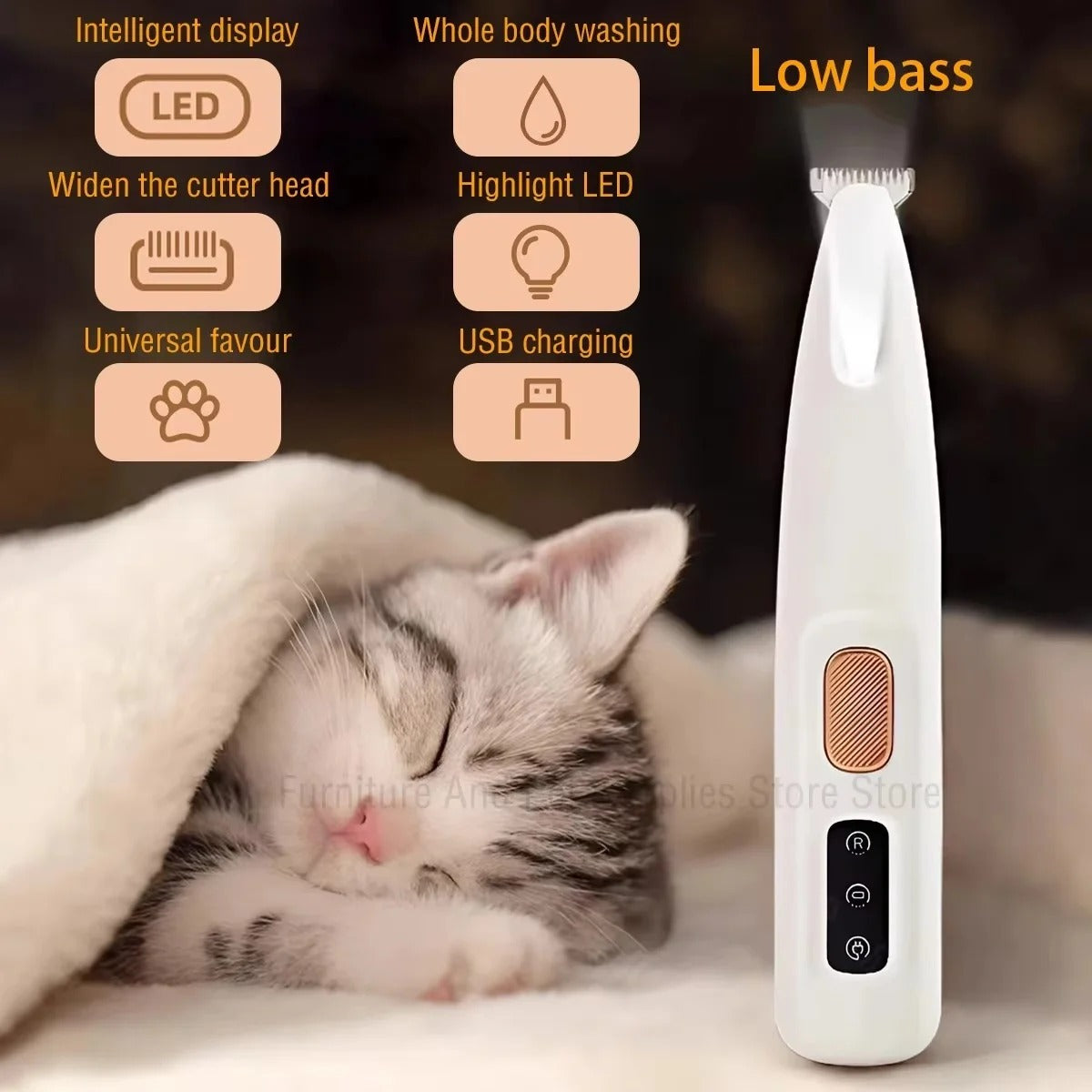 Pet Hair Trimmer with LED Display
