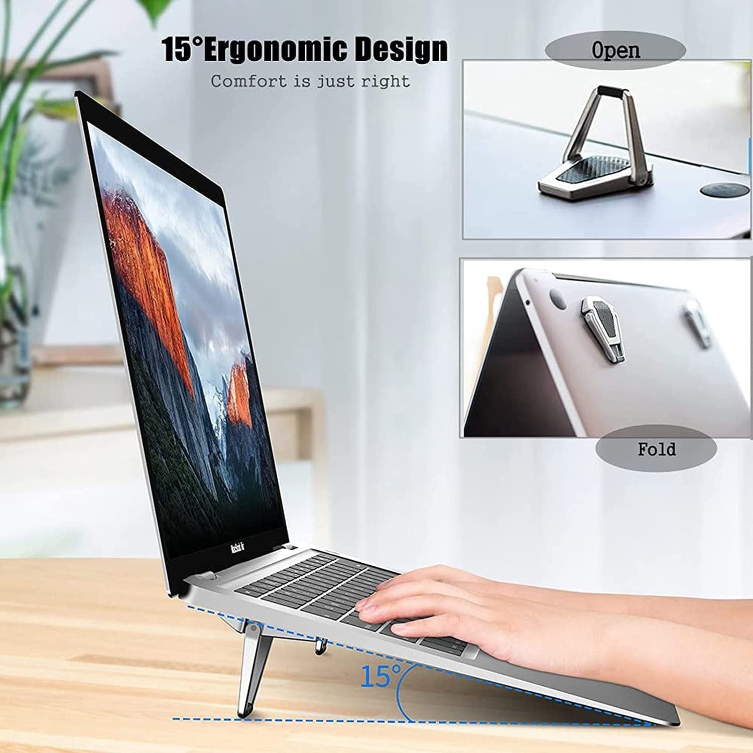 2 Pcs- Foldable Laptop Stand– Non-Slip Notebook Riser