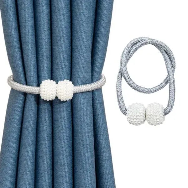 Silver (সিলভার) Luxury Magnetic Curtain Tie Backs (2 পিস সেট)