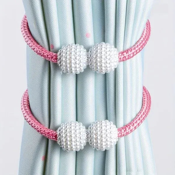 Pink (পিঙ্ক) Luxury Magnetic Curtain Tie Backs (2 পিস সেট)