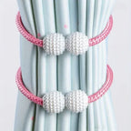Pink (পিঙ্ক) Luxury Magnetic Curtain Tie Backs (2 পিস সেট)