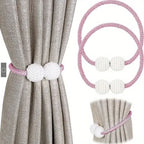 Purple (বেগুনি) Luxury Magnetic Curtain Tie Backs (2 পিস সেট)