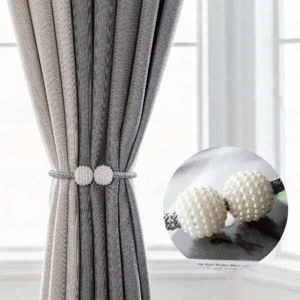 Silver (সিলভার) Luxury Magnetic Curtain Tie Backs (2 পিস সেট)