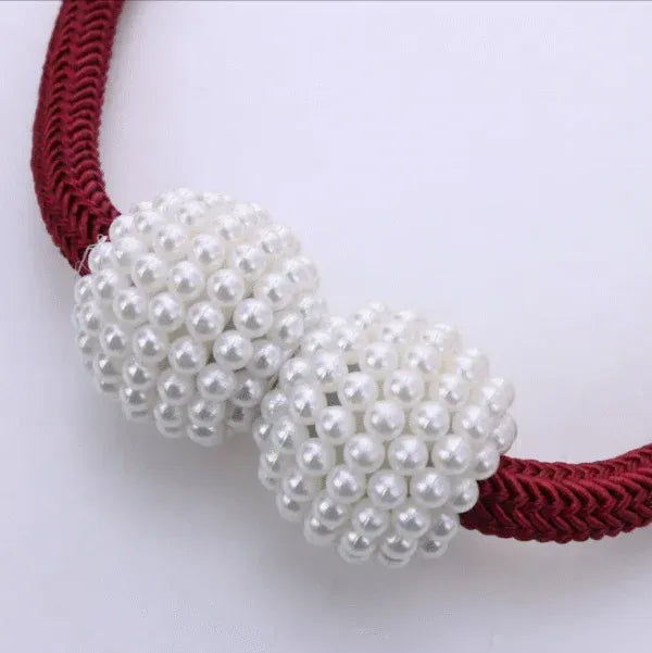 Red (লাল) Luxury Magnetic Curtain Tie Backs (2 পিস সেট)