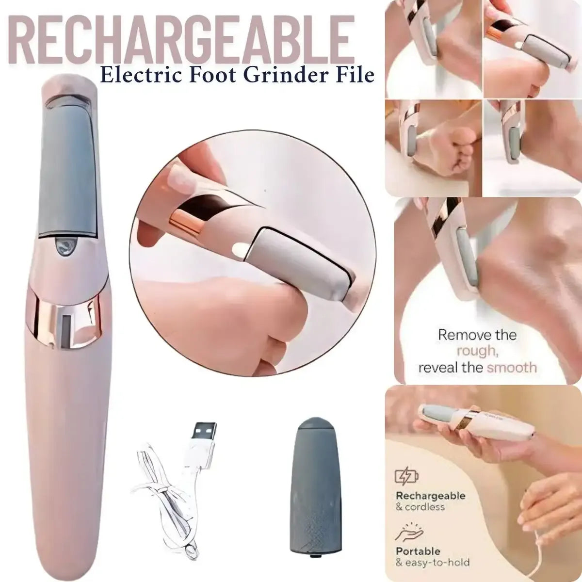 USB Electric Dead Skin Pedicure Automatic Foot Grinder