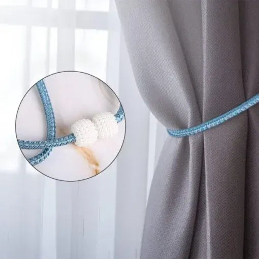 Blue (নীল) Luxury Magnetic Curtain Tie Backs (2 পিস সেট)