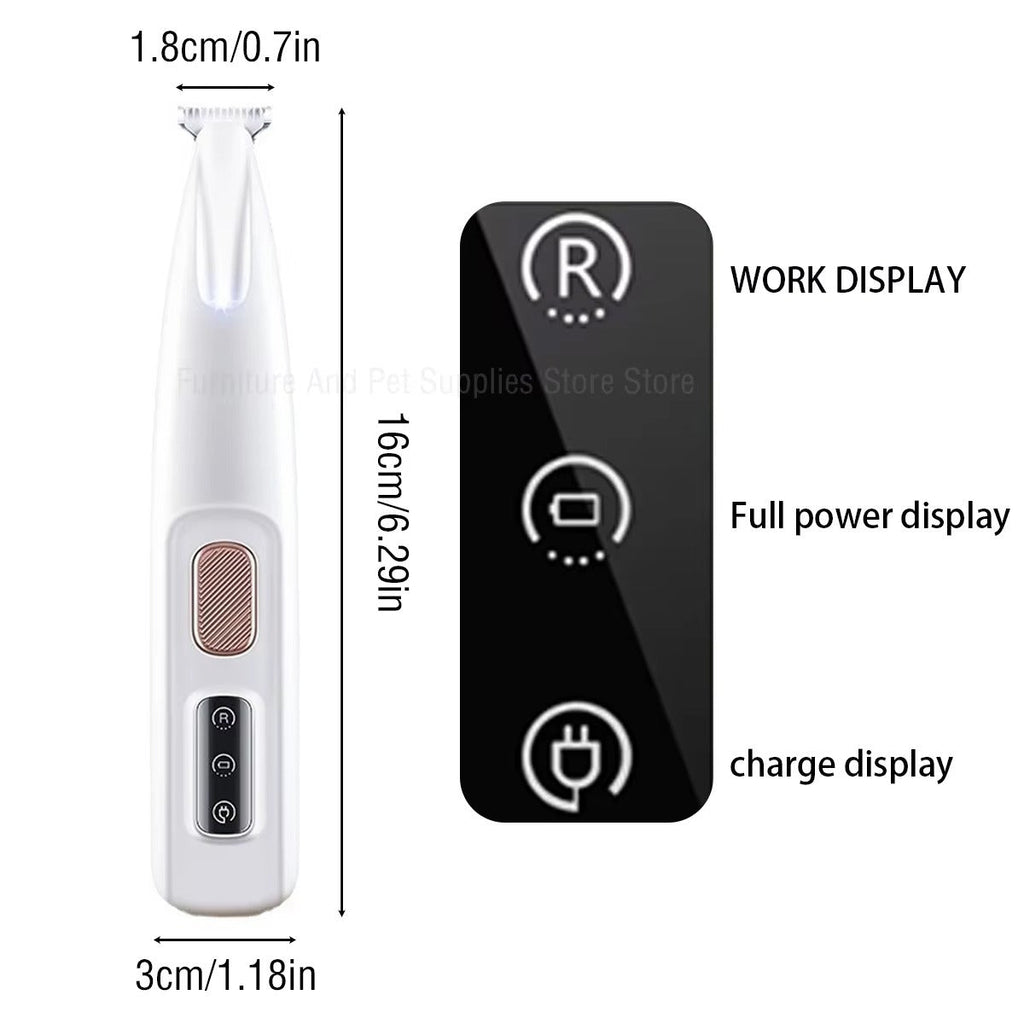 Pet Hair Trimmer with LED Display – Professional Grooming for Cats & Dogs