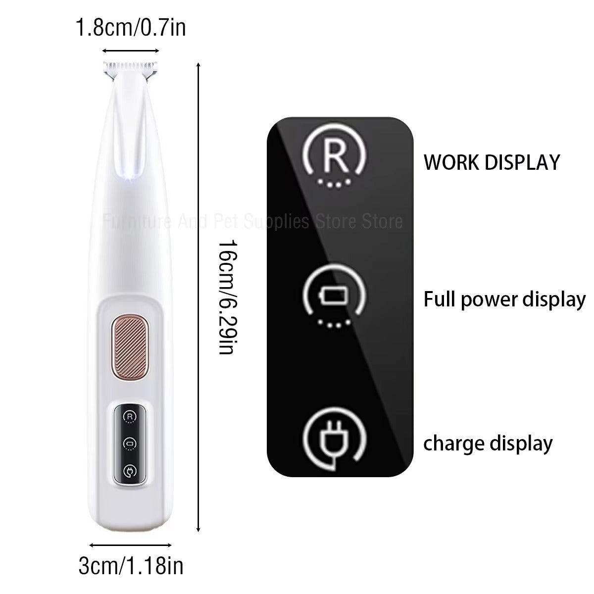 Pet Hair Trimmer with LED Display – Professional Grooming for Cats & Dogs