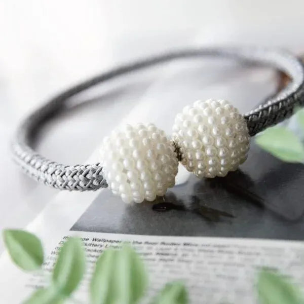 Silver (সিলভার) Luxury Magnetic Curtain Tie Backs (2 পিস সেট)