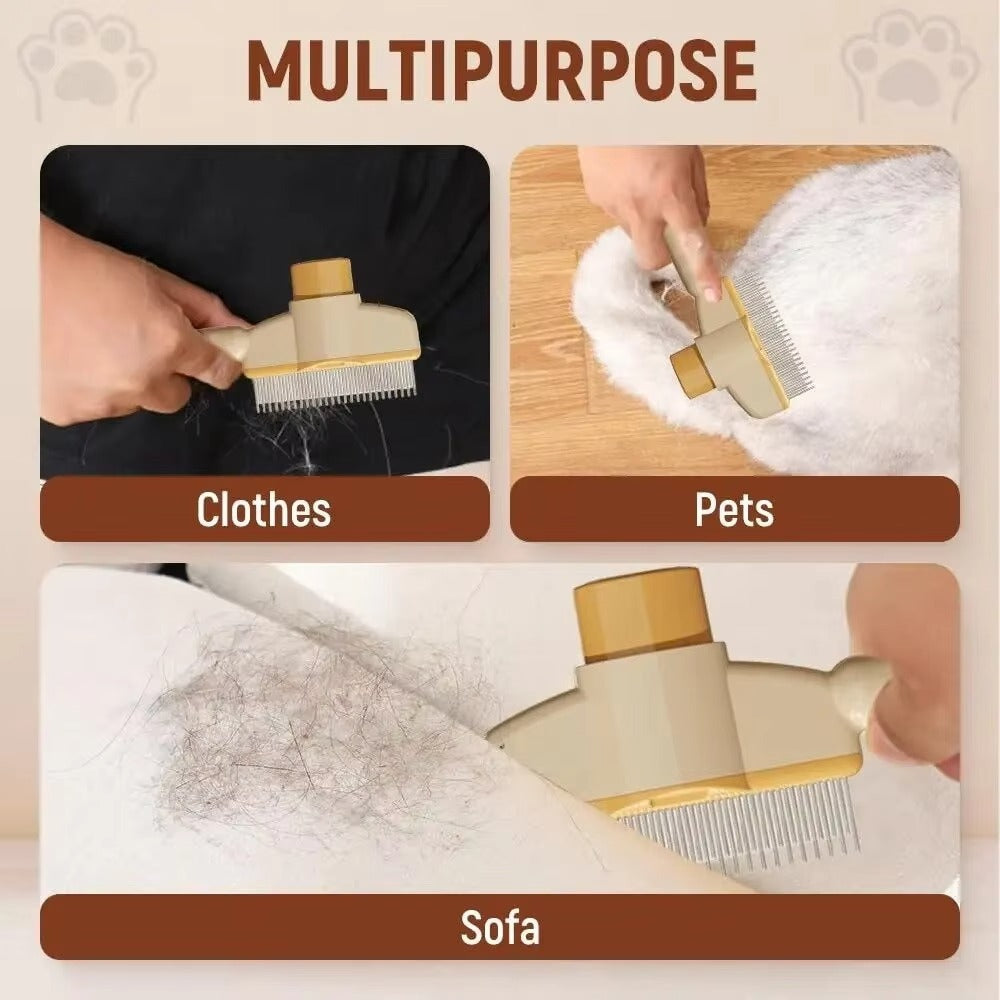 Stainless Steel Pet Grooming Brush- Dog and Cat Hair Remover