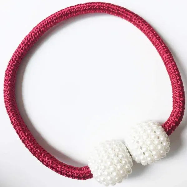 Red (লাল) Luxury Magnetic Curtain Tie Backs (2 পিস সেট)