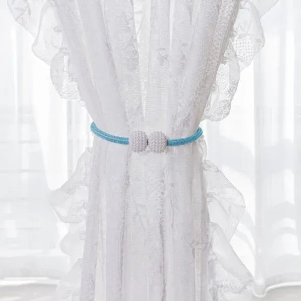 Blue (নীল) Luxury Magnetic Curtain Tie Backs (2 পিস সেট)