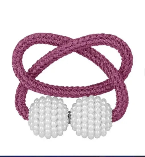 Purple (বেগুনি) Luxury Magnetic Curtain Tie Backs (2 পিস সেট)