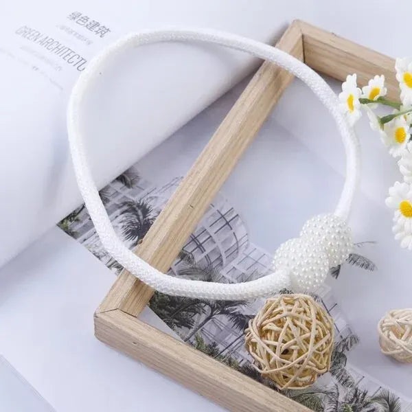 White (সাদা) Luxury Magnetic Curtain Tie Backs (2 পিস সেট)