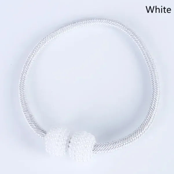 White (সাদা) Luxury Magnetic Curtain Tie Backs (2 পিস সেট)