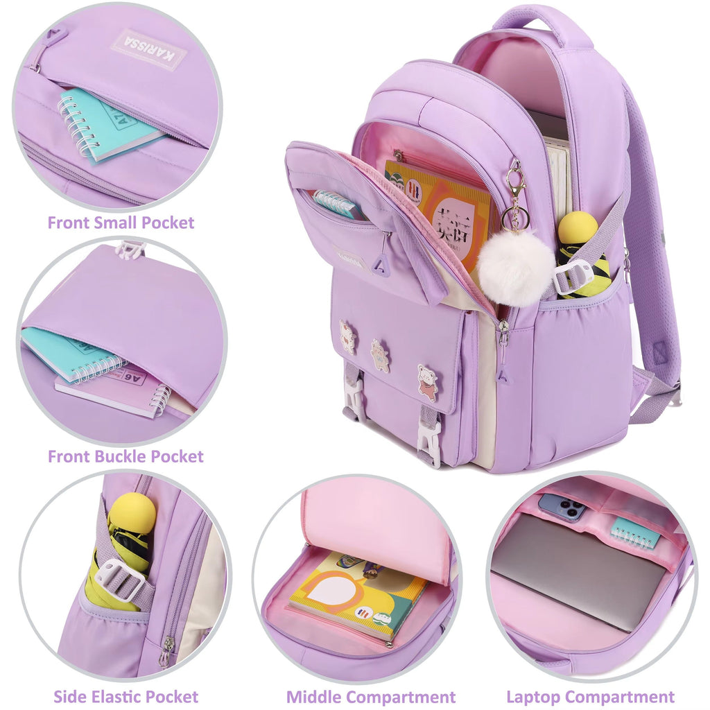 High-capacity Cute School Bag for Primary & High School -[Lavender]