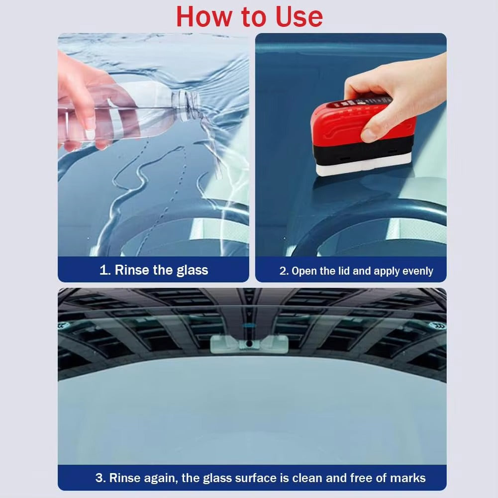 Glass Oil Film Remover – Powerful Windshield Cleaner with 50ml Refill