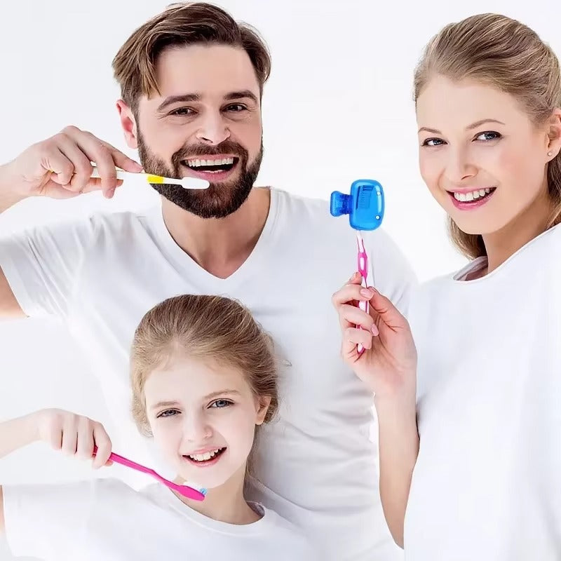 6 Pcs (1 Set) Vibrant Toothbrush Head Covers – A Mix of 6 Unique Shades