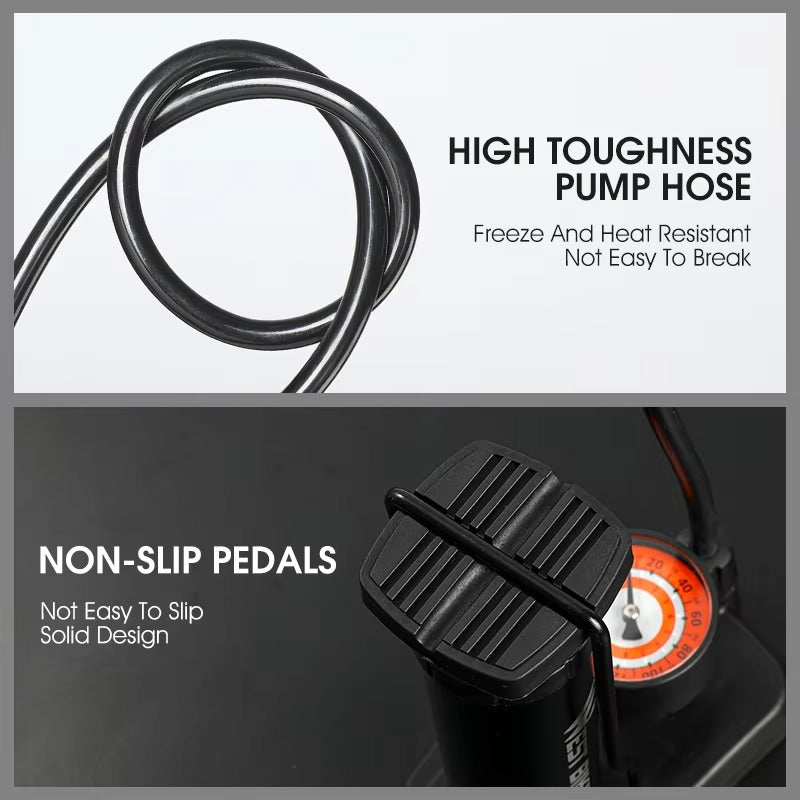 Portable Foot Pump with Pressure Gauge