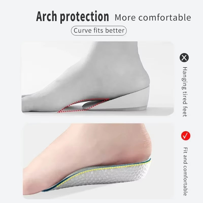 [২ - জোড়া]- Arch Support Height Increase Insoles (1.5 inch)