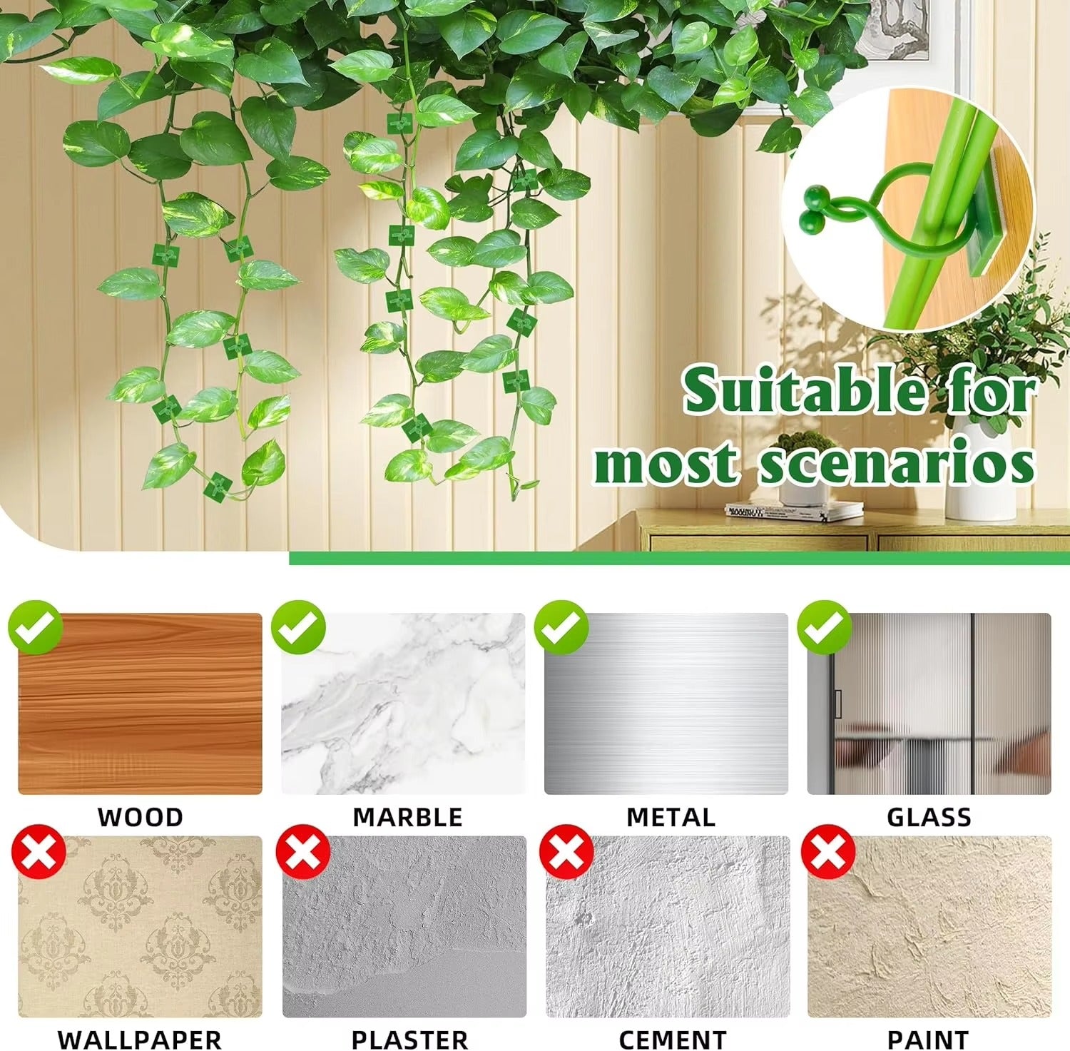 (50Pcs) Self-Adhesive Plant Climbing Clips