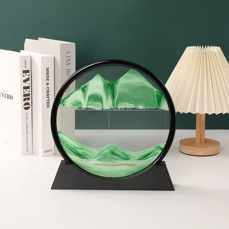3D Deep Sea Sandscape – Moving Quicksand Flow Art -[Green]