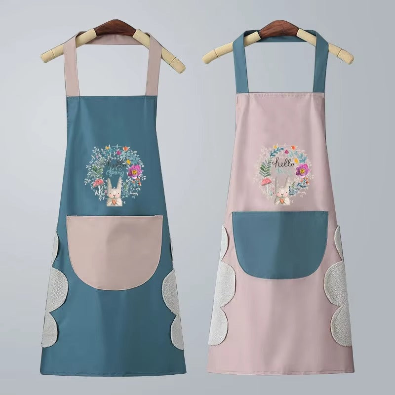 1PC Hand-wiping Apron Waterproof Oil-proof Unisex Kitchen Cooking Apron