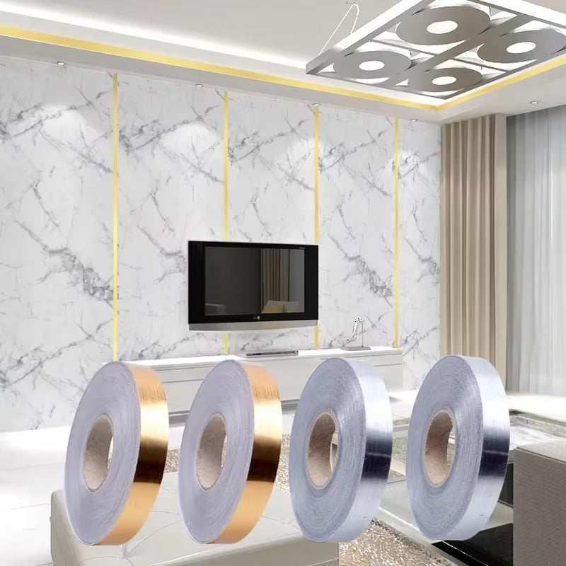 166 Feet (Silver color) Self-Adhesive Waterproof Tile Gap Tape – Floor & Wall Sealing Solution