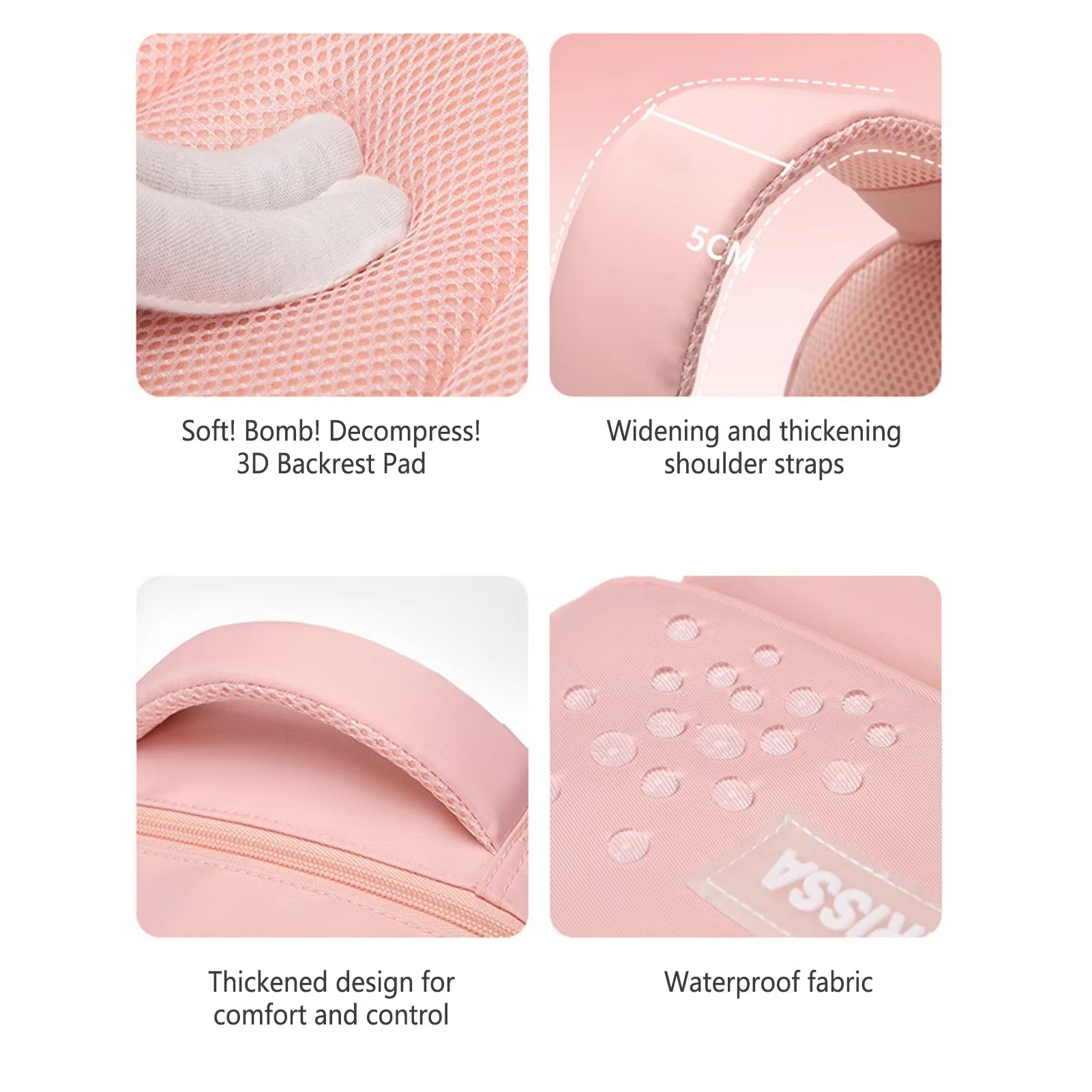 Luxury-Style Waterproof School Bag -[Pink]