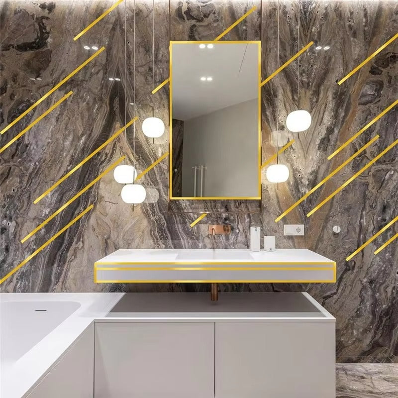 166 Feet (Golden color) Self-Adhesive Waterproof Tile Gap Tape for Floor and Wall Sealing