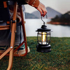 Rechargeable Retro Camping Lamp (Black Color)-  2Psc