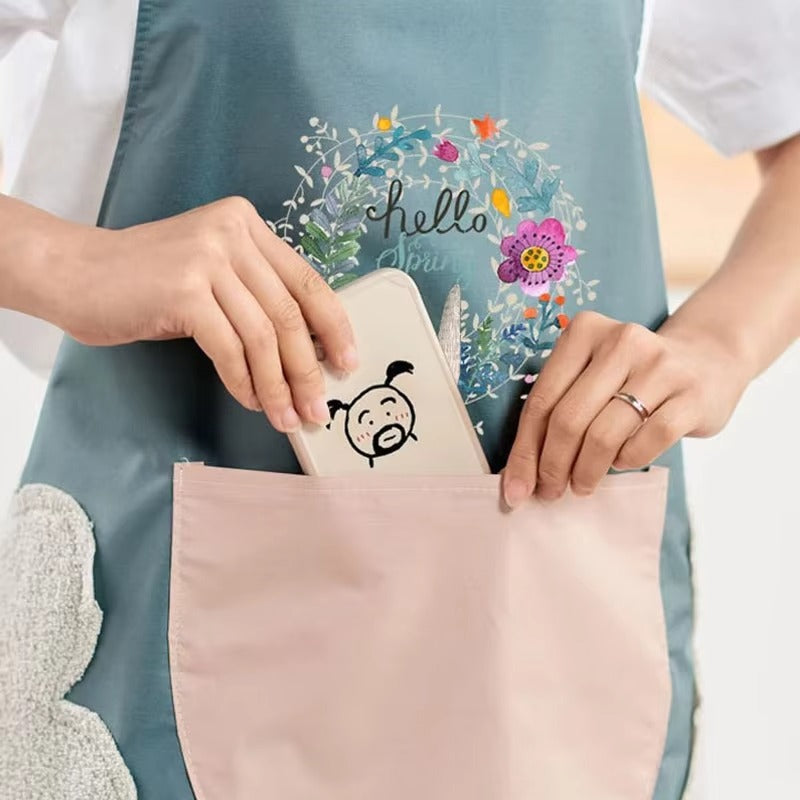 1PC Hand-wiping Apron Waterproof Oil-proof Unisex Kitchen Cooking Apron