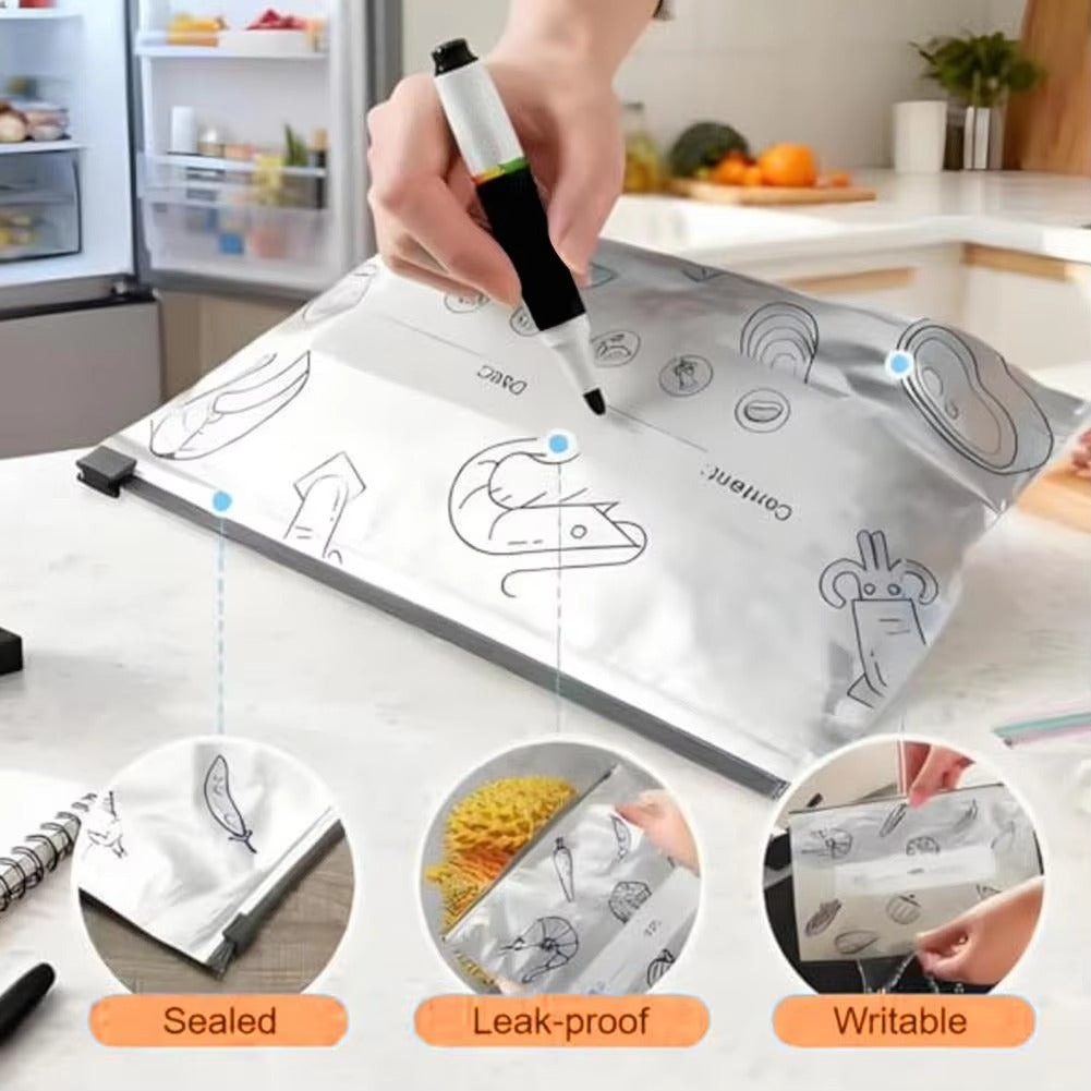 10PCs- High-Quality Food-Grade Aluminium Foil Freezer Bags
