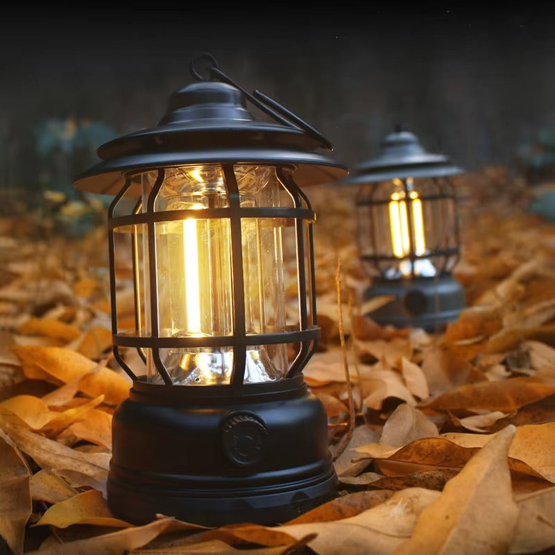 Rechargeable Retro Camping Lamp (Black Color)