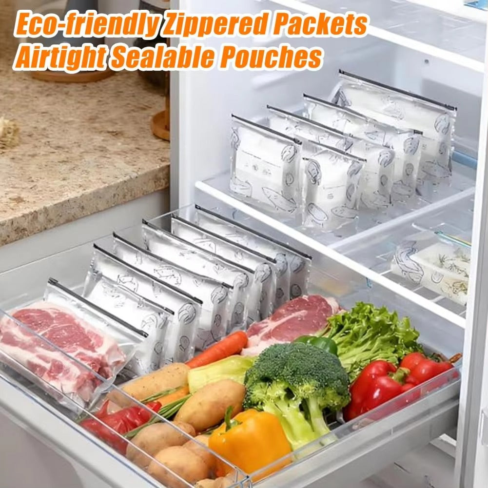 10PCs- High-Quality Food-Grade Aluminium Foil Freezer Bags