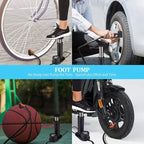 Portable Foot Pump with Pressure Gauge