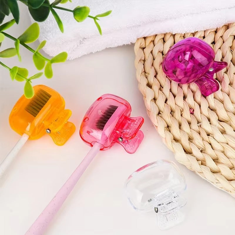 6 Pcs (1 Set) Vibrant Toothbrush Head Covers – A Mix of 6 Unique Shades