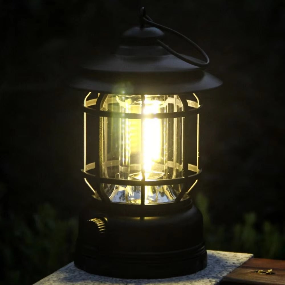 Rechargeable Retro Camping Lamp (Black Color)-  2Psc