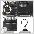 Rechargeable Retro Camping Lamp (Black Color)-  2Psc