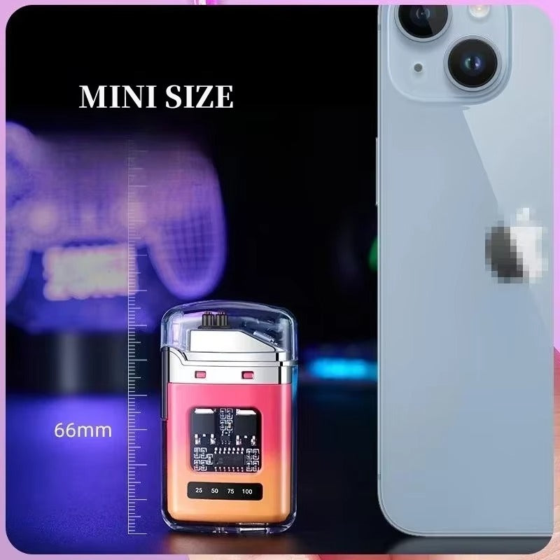 Type-C Rechargeable Dual Arc Lighter – Transparent Shell & LED Battery Indicator